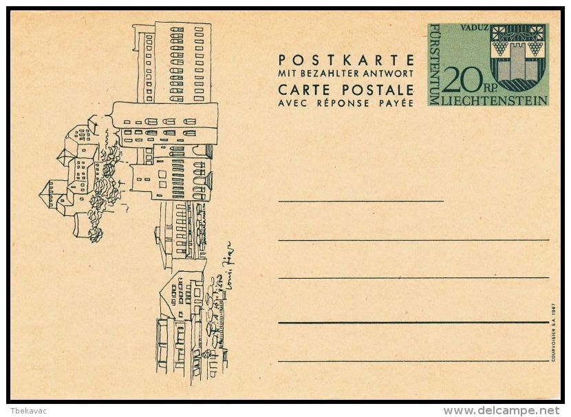 Liechtenstein 1967, Postal Stationery With Paid Reply ,mint - Entiers Postaux