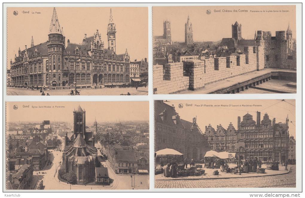 9 OLD POSTCARDS:  GAND (BELGIQUE) - (3 Scans) - Nels 2me Série - 5 - 99 Postales