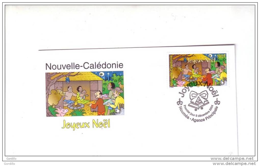 FDC  Nouvelle Calédonie Joyeux Noel 08 12 2004. - FDC