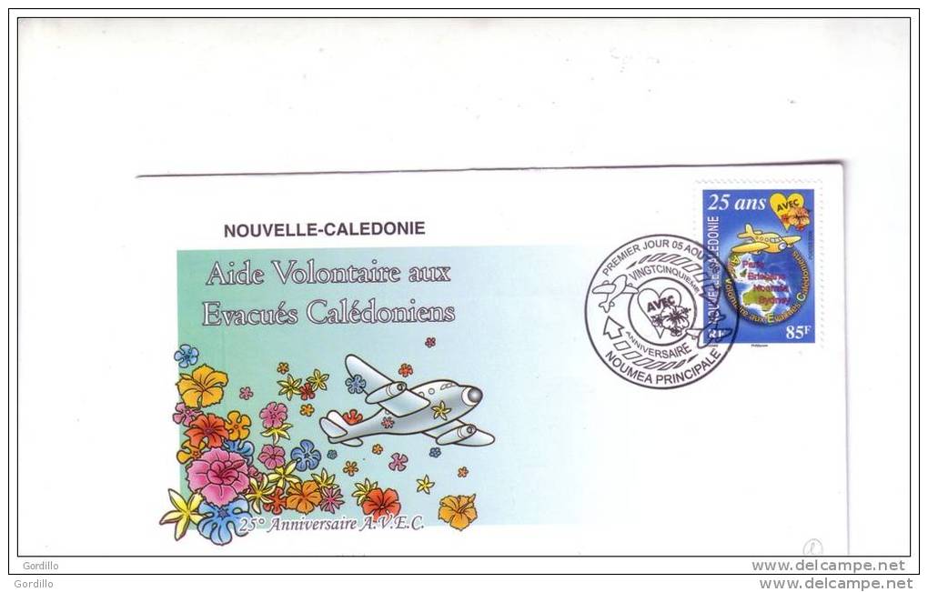 FDC  Nouvelle Calédonie Aide Volontaire Aux évacués Calédoniens 05 08 2006. - FDC