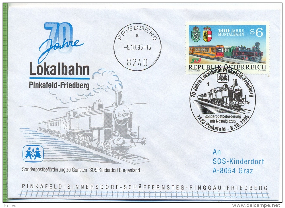 PINKAFELD 8.10.1995 SOS-Kinderdorf Um 1990/2000 Verlag: POSTKARTE/Brief Mit Frankatur, Mit Stempel, PINKAFELD 8.10.1995 - Pinkafeld