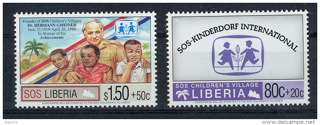 2 X Marken **, SOS Liberia, SOS-Kinderdorf Erhaltung: I-II - Liberia