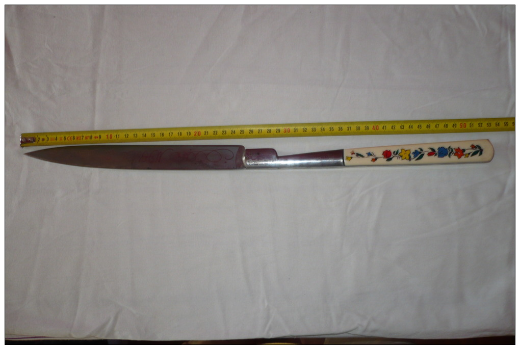 couteau grand véritable corse fleurs 53,3cm