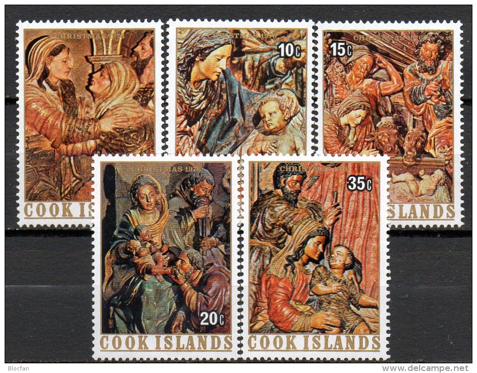 Christmas 1976 Cook Islands 507/1 ** 2€ Berühmte Weihnacht-Gemälde Königsfest Hirten Art Stamps Painting Set Of Oceanien - Cook