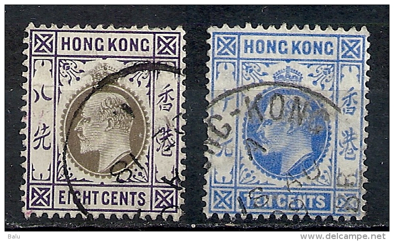 Hongkong S.G 80 KING EDWARD VII KE 8 CENTS 1903 1904; 10 Cents 1907 KEVII YT N° 84 1903 - 10 C. Outremer - Edouard VII - Used Stamps