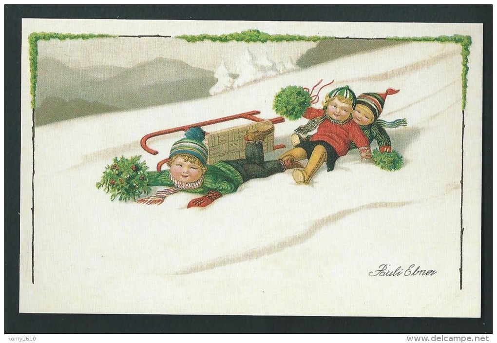 P. Ebner. REPRODUCTION De Belle Qualité. Sport D'hiver. Enfants, Luge...  N°104 - Ebner, Pauli