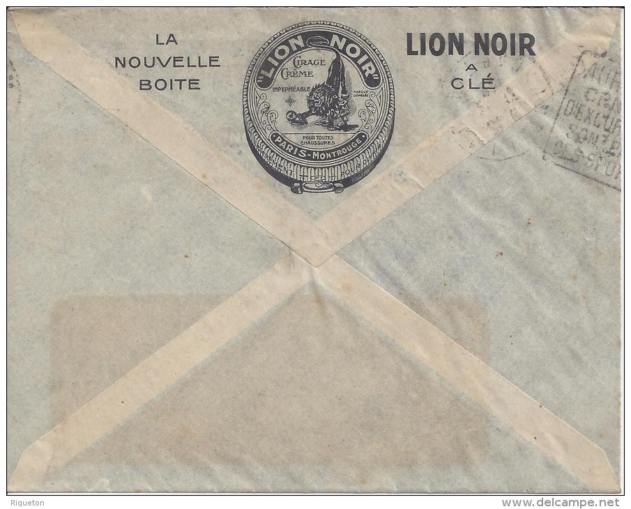 FR - 1930 - JEANNE D'ARC PERFORE SUR BELLE ET RARE ENVELOPPE A FENETRE " PRODUIT Du LION NOIR " A MONTROUGE (SEINE) - - 1921-1960: Modern Period