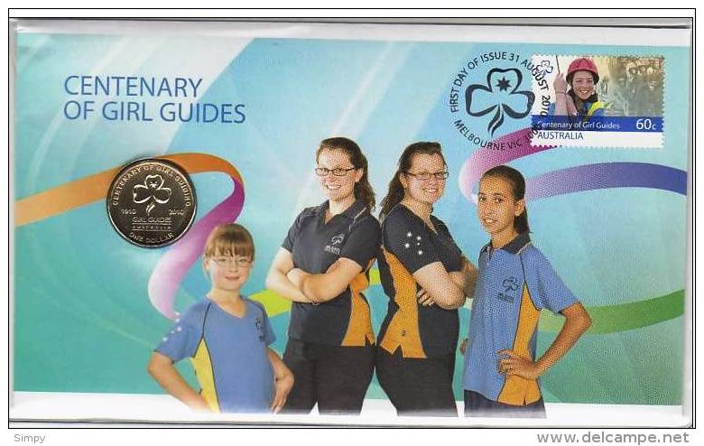 AUSTRALIA -  PNC 1 Dollar 2010 Centenary Of Girl Guides  UNC - Münz- Und Jahressets