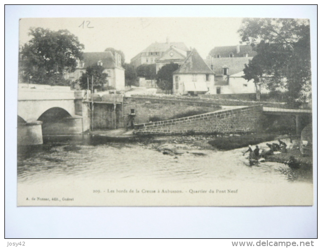 LES BORDS DE LA CREUSE A AUBUSSON-QUARTIER DU PONT NEUF - Aubusson