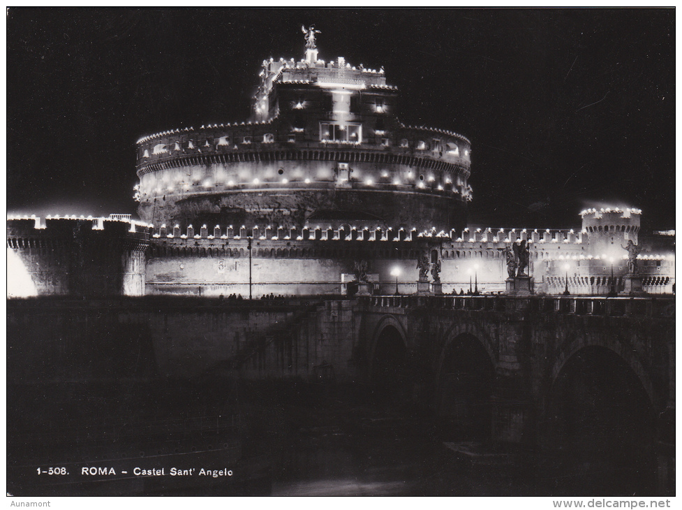 Italia--Roma--Castel S.Angelo ,notturna. - Castel Sant'Angelo