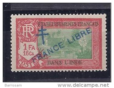 FrenchIndia1941-3:FRANCE LIBRE Yvert164mnh**full,origina L Gum - Unused Stamps
