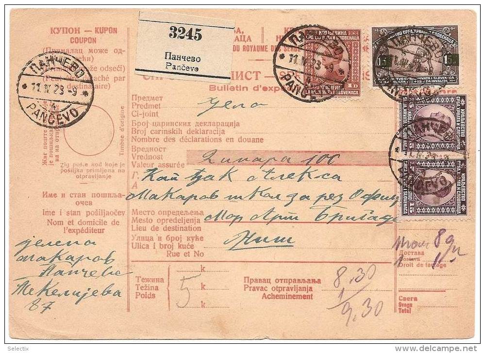Yugoslavia 1923 Pancevo To Nisch - Registered - Recommandé - Briefe U. Dokumente