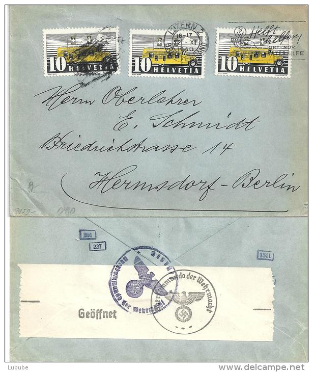 Zensur Brief  Luzern - Hermsdorf D            1940 - Briefe U. Dokumente