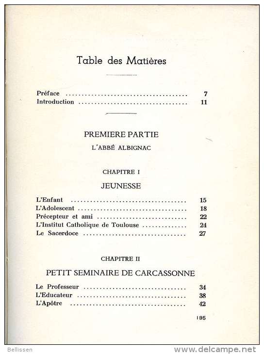 L'Abbé Jean ALBIGNAC De Carcassonne, Par Henriette Emile CAFFORT, Imp. Gabelle, 1939 AUDE, RELIGION - Languedoc-Roussillon