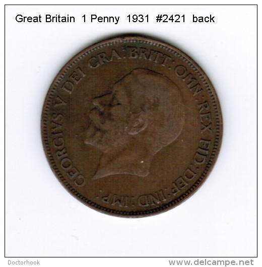 GREAT BRITAIN    1  PENNY  1931 (KM # 838) - D. 1 Penny