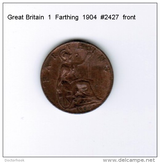 GREAT BRITAIN    1  FARTHING  1904 Pin Hole (KM # 792) - B. 1 Farthing