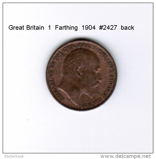 GREAT BRITAIN    1  FARTHING  1904 Pin Hole (KM # 792) - B. 1 Farthing