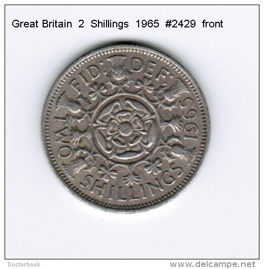 GREAT BRITAIN    2  SHILLINGS  1965 (KM # 906) - J. 1 Florin / 2 Schillings