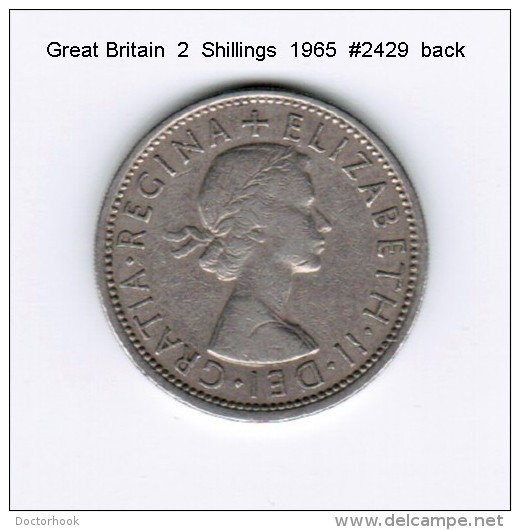 GREAT BRITAIN    2  SHILLINGS  1965 (KM # 906) - J. 1 Florin / 2 Schillings