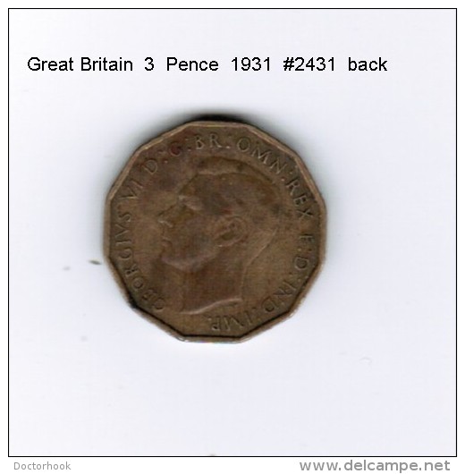 GREAT BRITAIN    3  PENCE  1941 (KM # 849) - F. 3 Pence