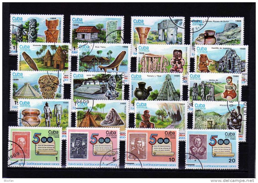 Historische Motive 500 Jahre Entdeckung Amerikas 1986 Cuba 3042/61 Plus 4xZD O 12€ Stamp On Stamp Se-tenant Of Kuba - Used Stamps