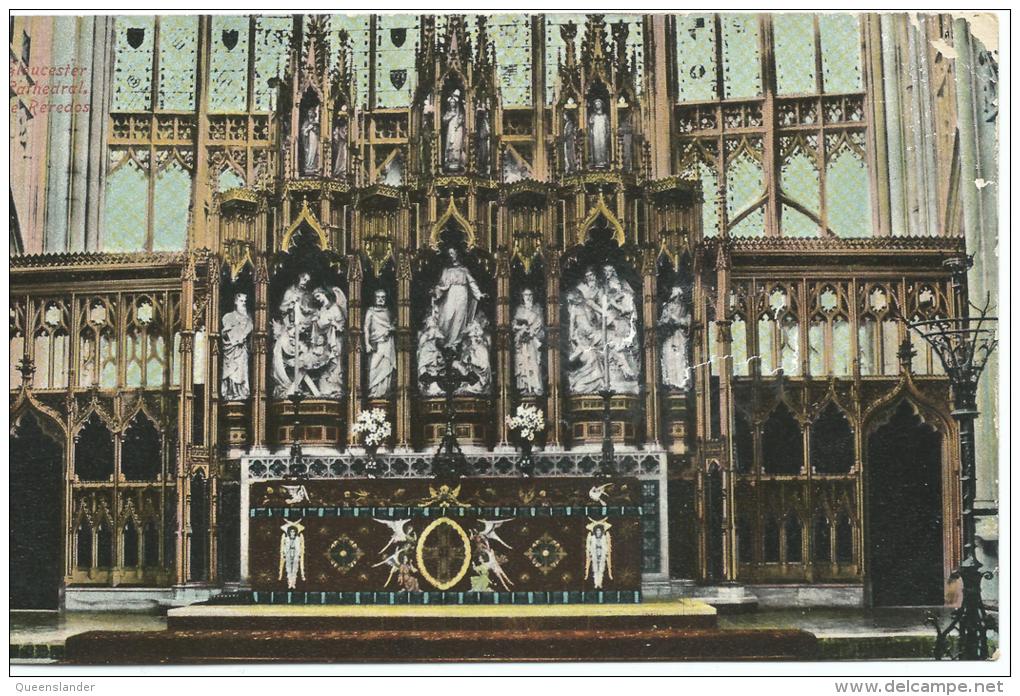 Gloucester Cathedral The Reredos W.H.S. And S. Country Printed In Saxony - Gloucester