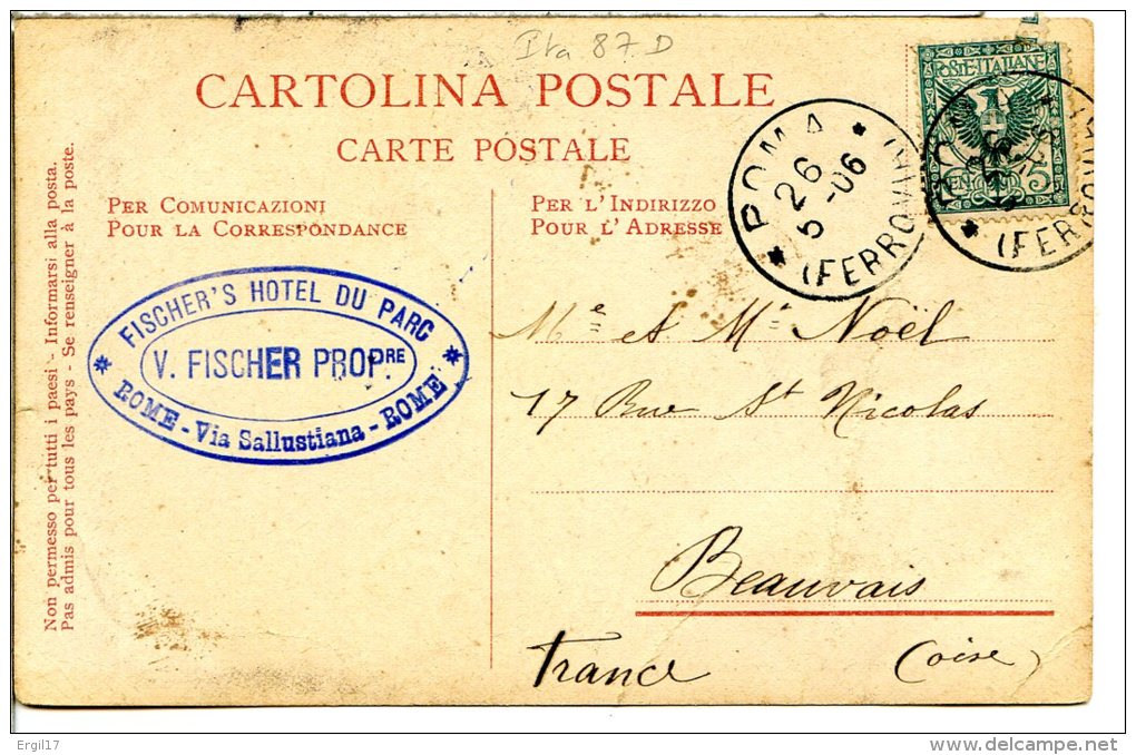 Italie - LAZIO - ROME - Lot de 7 CPA - viste da Roma - envoi à des collectionneurs français de cartes postales