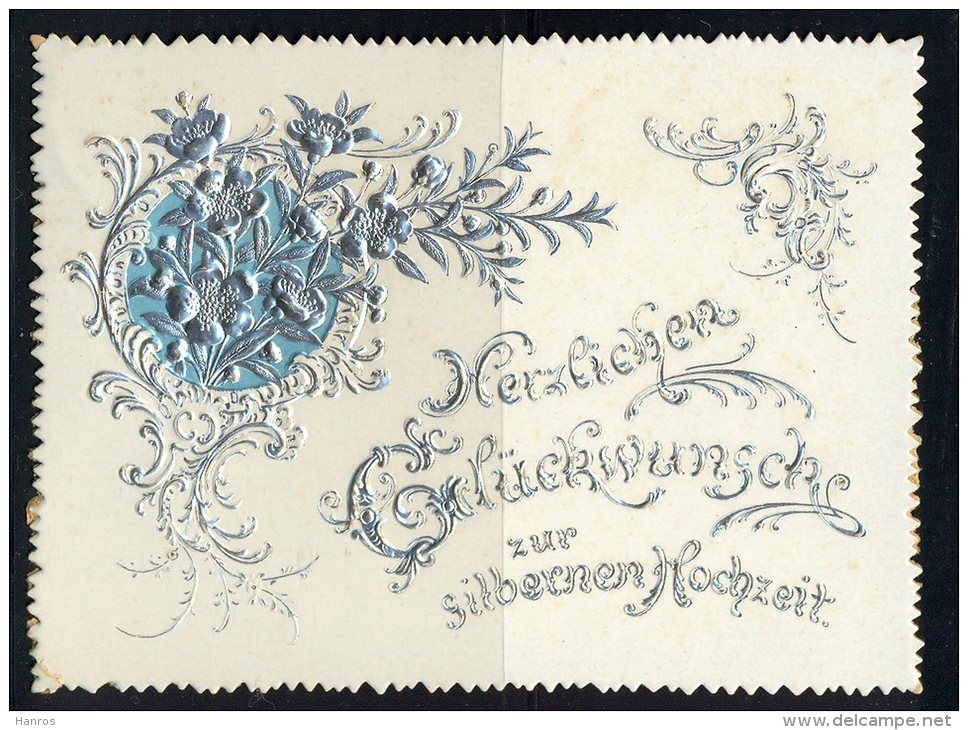 15.6.1894-Herzlichen Glückwunsch Zur Silbernen Hochzeit,  Maße: 11,5 X 8,5 Cm,  Erhaltung: I-II, - Hochzeit