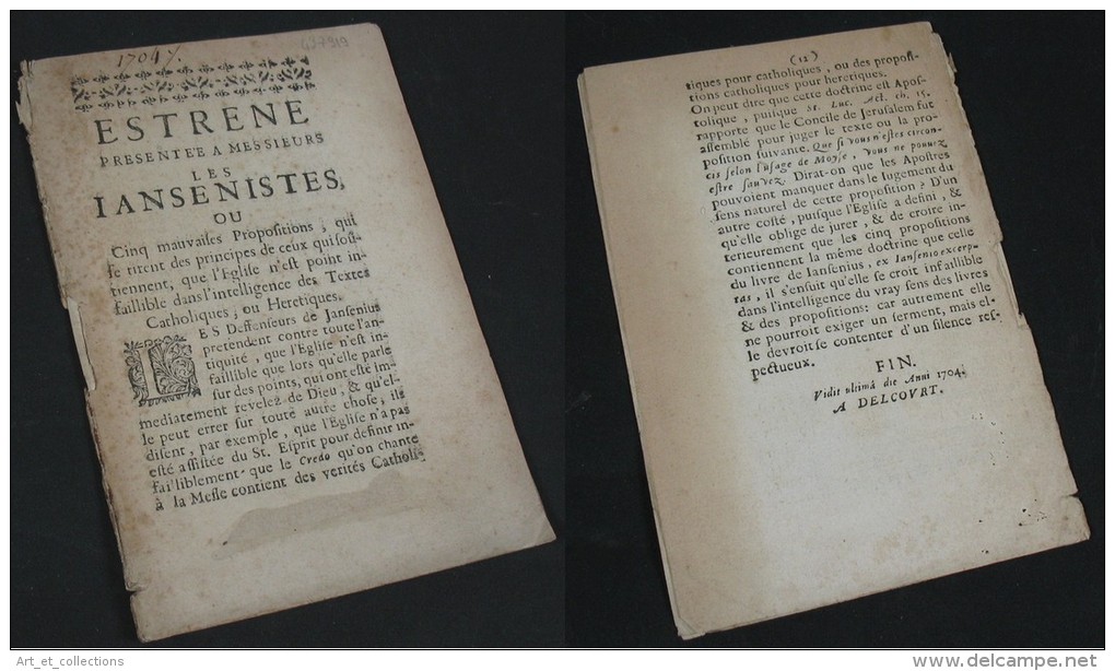 Estrene Présentée à Messieurs Les Jansénistes / Éditions Delcourt 1704 - 1701-1800