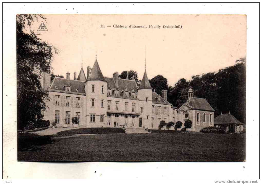Pavilly Vue Sur La Facade Principale Du Chateau D'Esneval - Pavilly