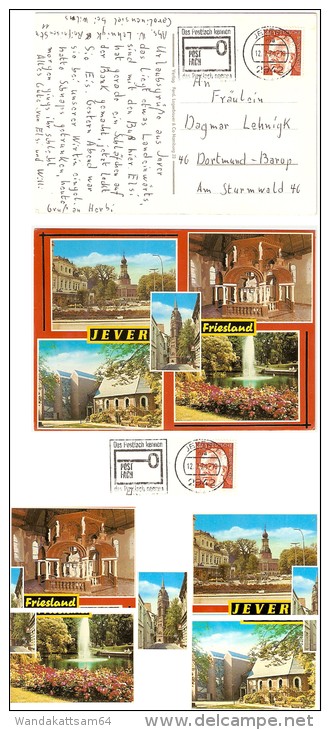 AK JEVER Friesland Mehrbildkarte 5 Bilder 12. 7. 74 - 19 2942 JEVER 1 Ma Werbestempel Das Postfach Kennen Das Postfach N - Jever