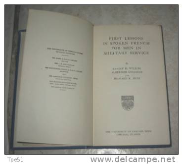 Phrase Book US Daté 1917 - First Lessons In Spoken French For Men In Military Service - 1914-18