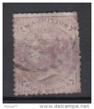 SS1649 - MAURITIUS 1860 , 9 Pence Yvert N. 28 (S.G. 51). Poco Fresco - Mauricio (...-1967)