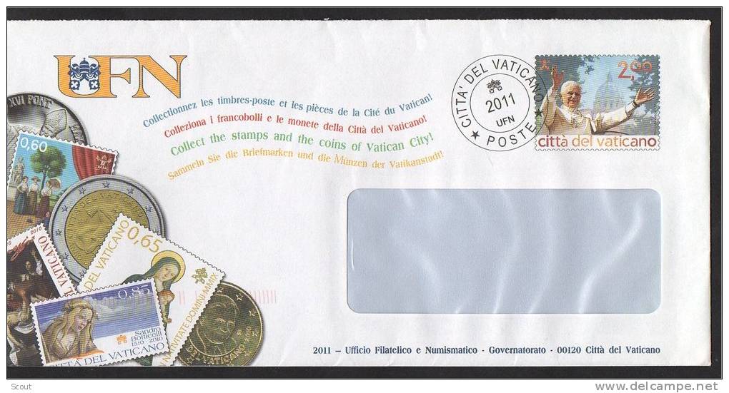 VATICANO – VATICAN CITY - VATICAN - 2011 - INTERO POSTALE BUSTA - USATA - Covers & Documents