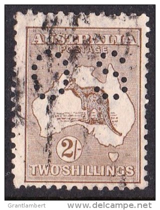 Australia 1916 Kangaroo 2 Shillings Brown 3rd Wmk Perf OS Used - - Oblitérés