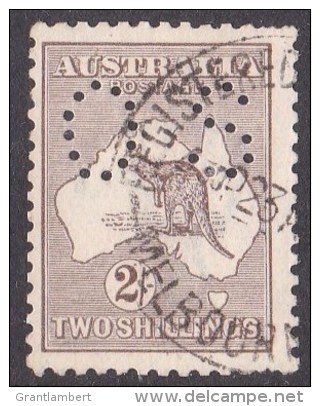 Australia 1916 Kangaroo 2 Shillings Brown 3rd Wmk Perf OS Used - - - Oblitérés