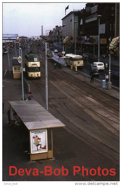 Tram Photo BLACKPOOL Corporation Tramways Balloon Car Tramcar Front Tower Pier - Trains