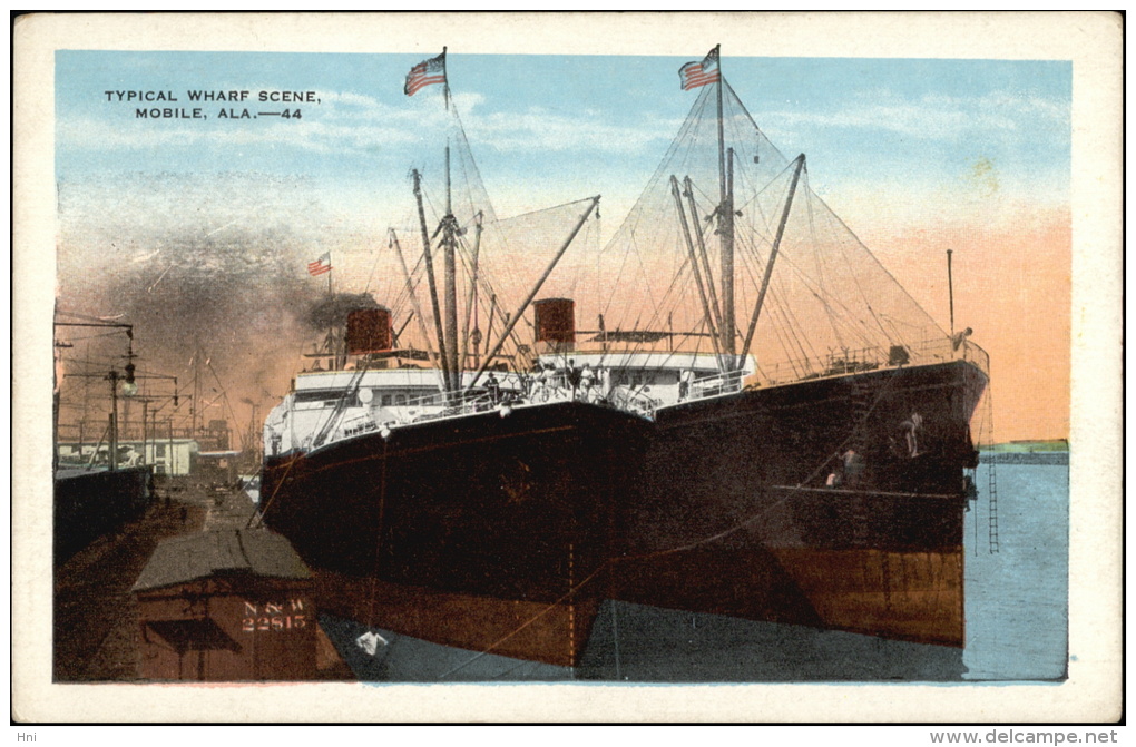 Lot Of 8 Postcards Mobile, AL. (8 Scans) Publ: E.C. Kropp Co, Milwaukee. C.1930's - Mobile
