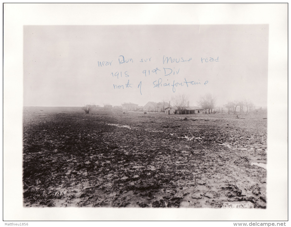 BELLE Grande Photo Originale 1918 Près DUN-SUR-MEUSE Au Nord D'Éclisfontaine, Un Hameau, 91éme Div Américaine (ww1, Wk1) - Dun Sur Meuse