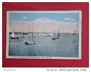 ME - Maine > Portland  Sailing In Harbor Showing Fort Gorges   1918  US Stamp  & Cancel   Ref 1057 - Portland