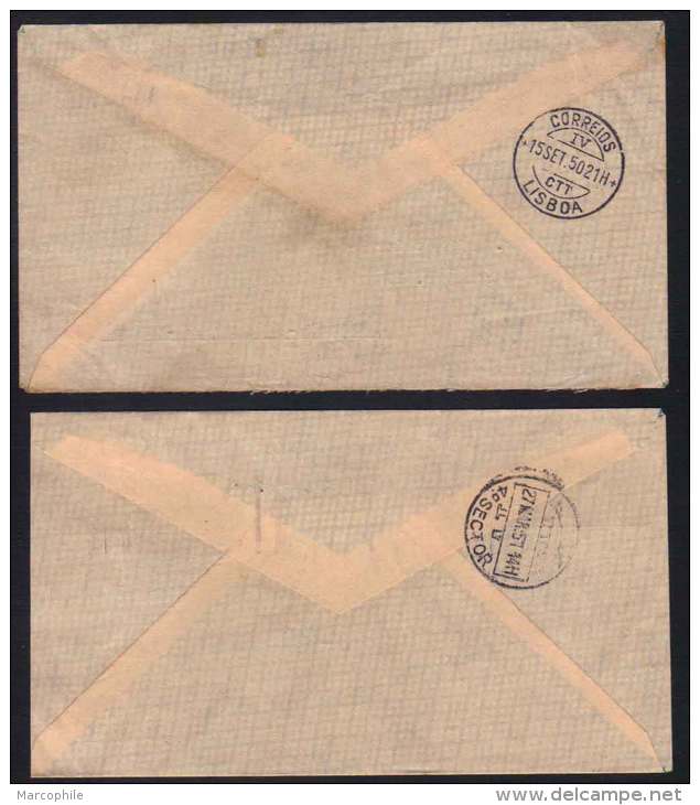 PORTUGAL - LISBONNE - LISBOA / 1950-1951 - 2 LETTRES POUR L ALLEMAGNE (ref 4826) - Storia Postale