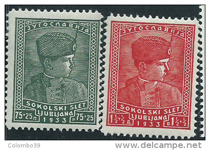 Jugoslavia 1933 Nuovo** - Mi.255/6  Yv.237/8 - Nuovi