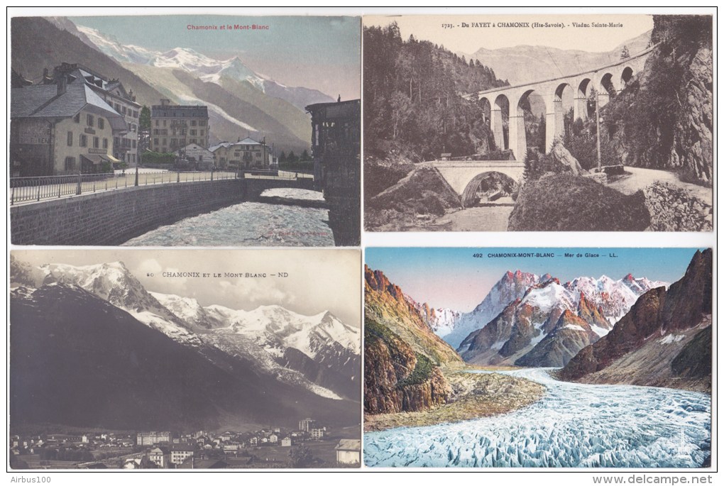 France - Lot De 4 Cartes Neuves - CHAMONIX  - Scannées R°/ V° - - 5 - 99 Cartoline