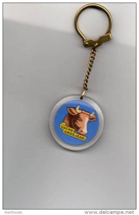 - Ancien Porte-clé Rond Fromage Vache GROSJEAN . - Key-rings