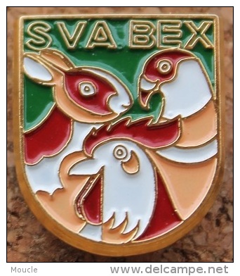 SVA BEX - CANTON DE VAUD - SUISSE - OISEAUX - PIGEON - LAPIN - COQ - POULE  -   (ROUGE) - Asociaciones