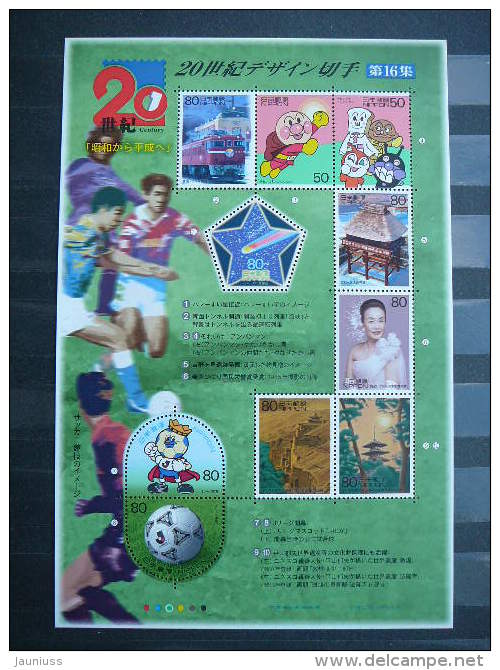 Japan 2000 3077/86 (Mi.Nr.) **  MNH #klb Football Trains Space - Neufs