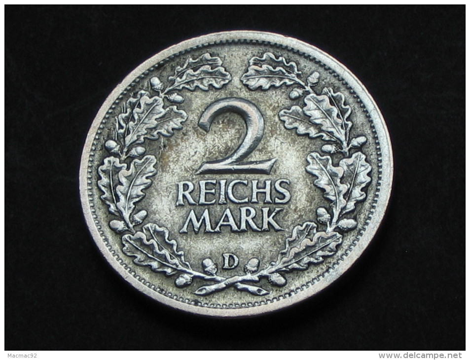 2 Reichs Mark 1926 D - Allemagne - Germany Weimar Republic - 2 Reichsmark