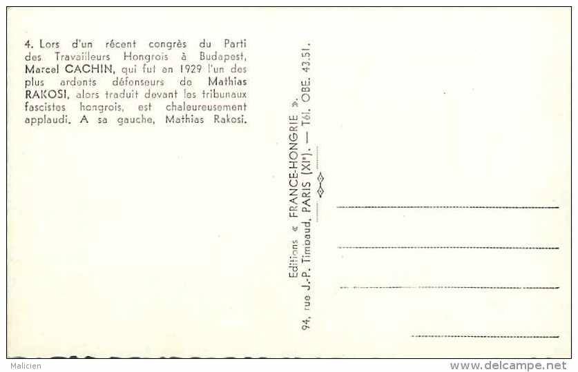 Pays Divers-hongrie - Ref 929 -budapest -congrès Du Parti Des Travailleurs Hongrois - Marcel Cachin - Mathias Rakosi - - Hongrie