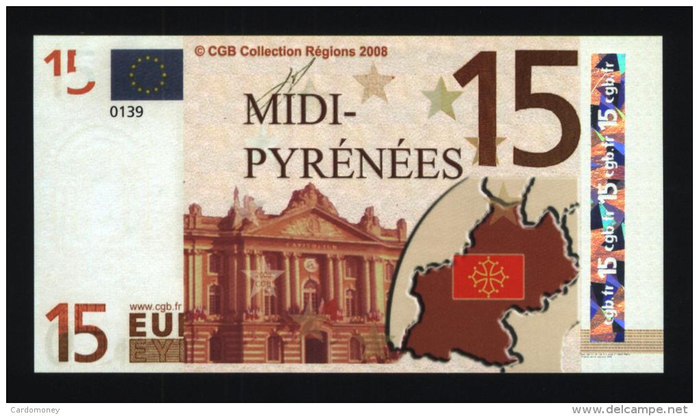 Billet 15 € Région Midi-Pyrénées / France (art N°9) - Autres & Non Classés