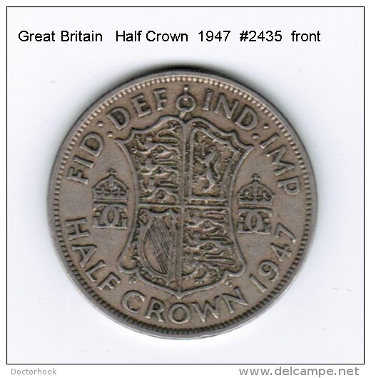 GREAT BRITAIN    1/2  CROWN  1947  (KM # 866) - K. 1/2 Crown